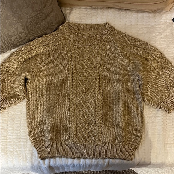Women's Cable Knit Sweater - Gold
